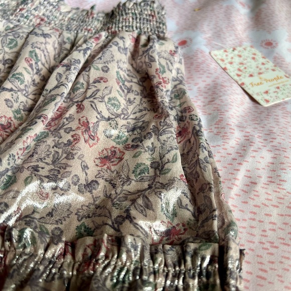 NWT FREE PEOPLE Floral Lavender Combo Shimmering Bubble Mini Skirt XL - Picture 9 of 12